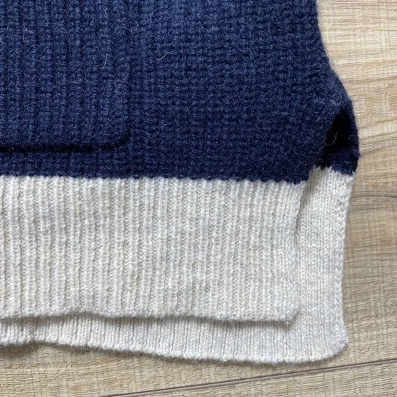 Madewell Womens Glenbrook Half Zip Merino Wool Blend Color-block Sweater‎ Size M - Picture 4 of 13